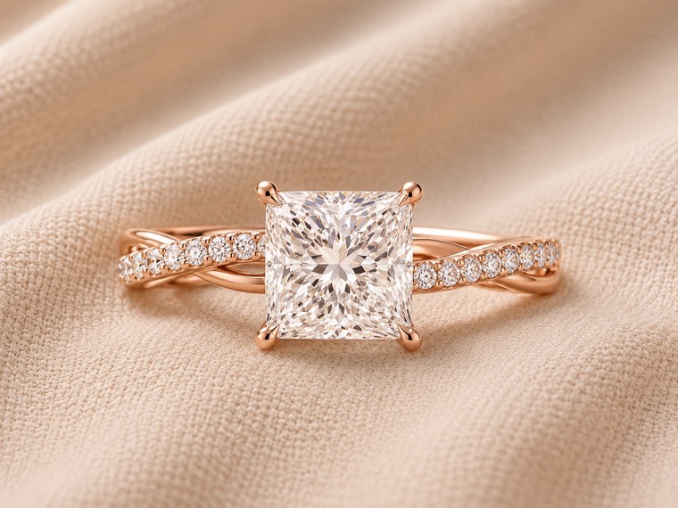 Princess-cut ring