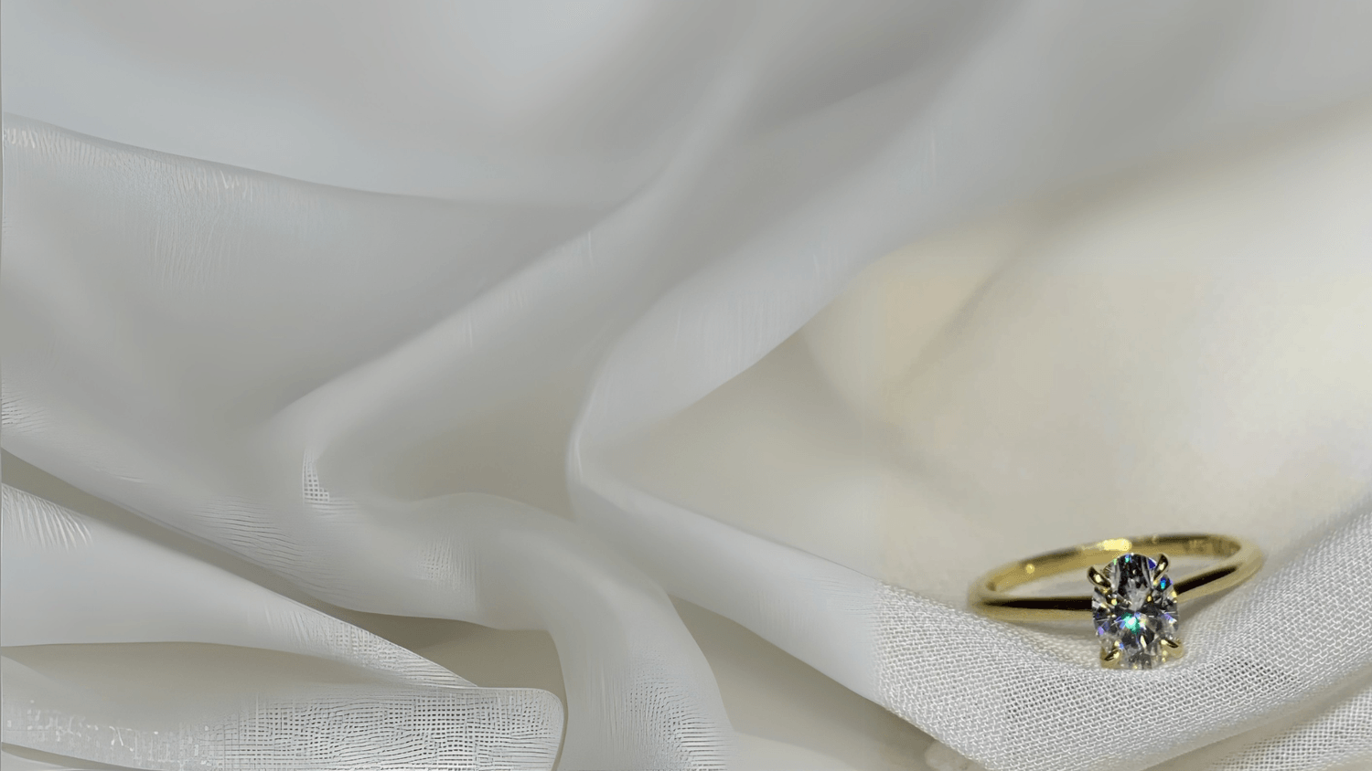 Solitaire ring on silk